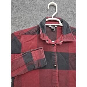 Volcom Jenny Flannel Snow Jacket Womens XS Red Plaid Pockets Snap Front